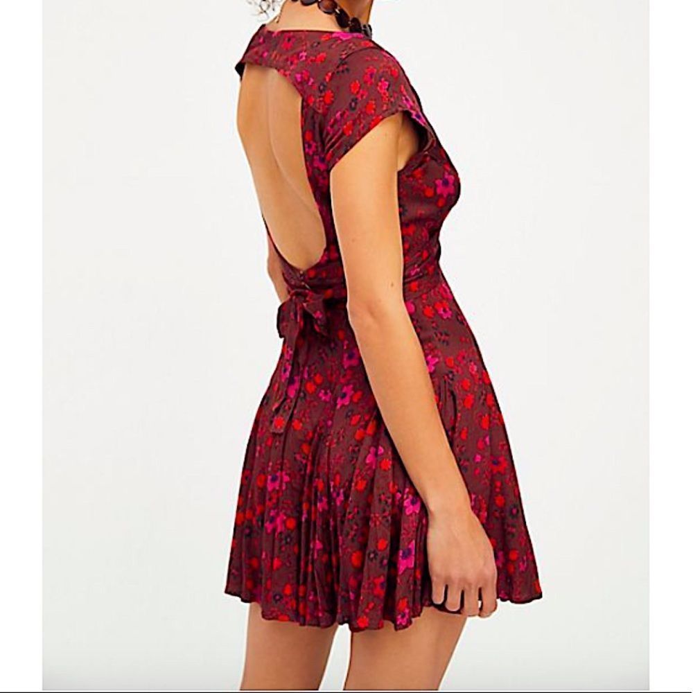 FREE PEOPLE It Takes Two Wrap Dress in Plum Combo Womens NWT $128